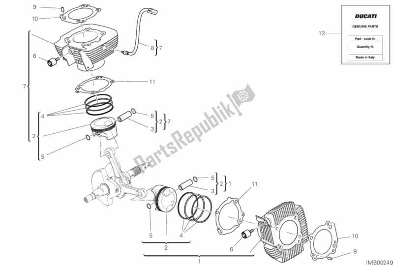 Tutte le parti per il Cilindri - Pistoni del Ducati Scrambler Desert Sled Thailand USA 803 2020